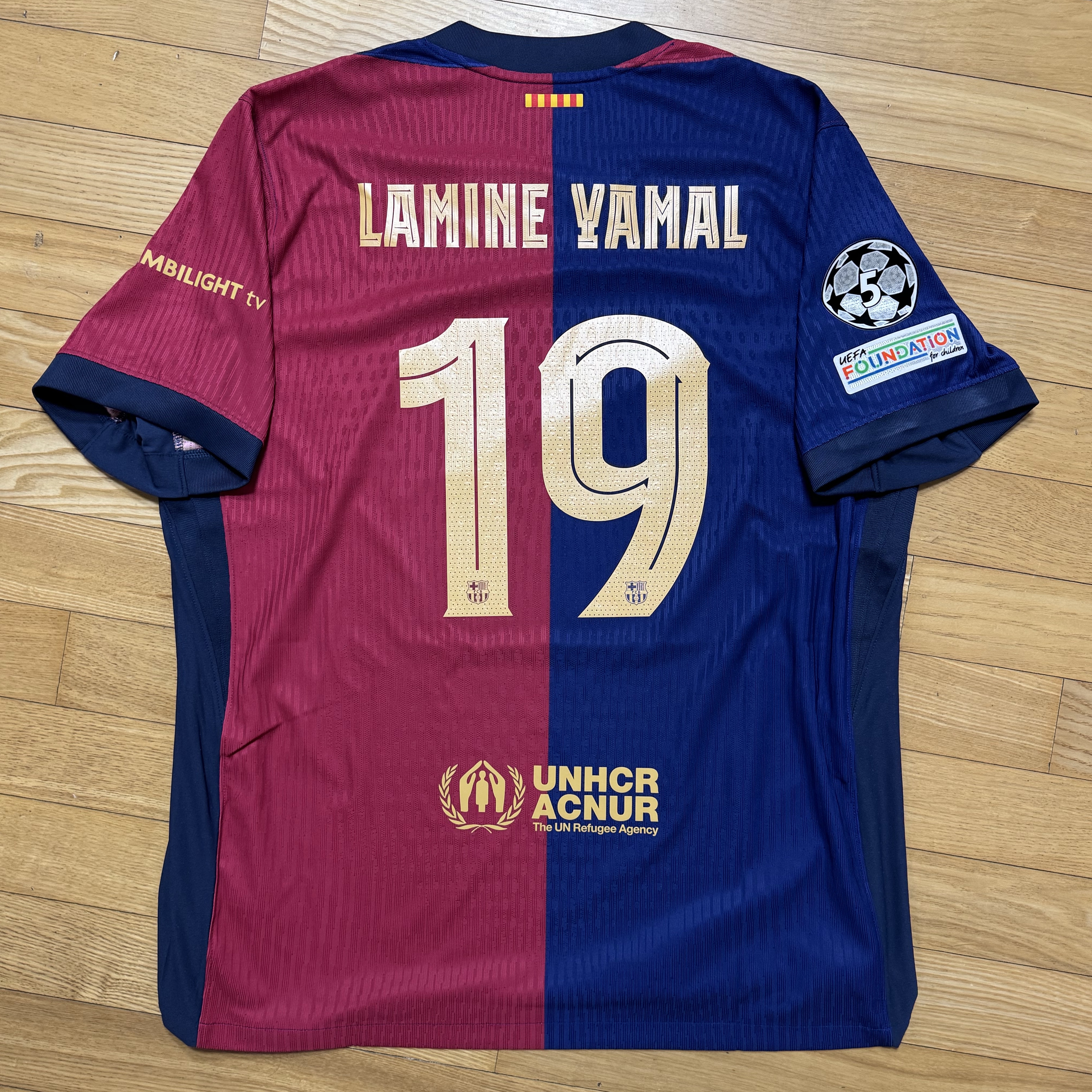 Nike FC Barcelona 2024/25 Dri-Fit ADV Match Home Jersey Deep Royal Blue Noble Red (Non Marking Ver.) 착용 스타일