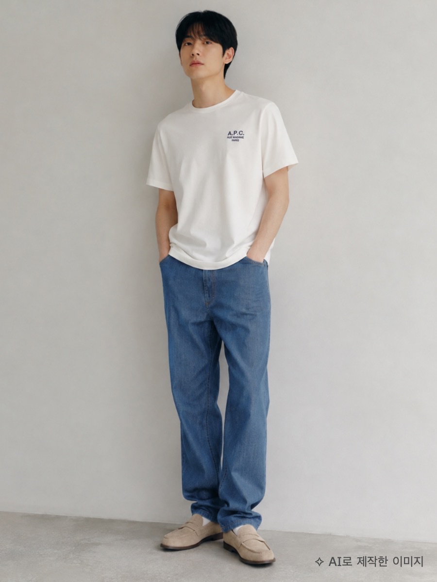 [25% 쿠폰] A.P.C. Standard Rue Madame T-Shirt White, A.P.C. Standard Rue Madame T-Shirt White 착용 스타일