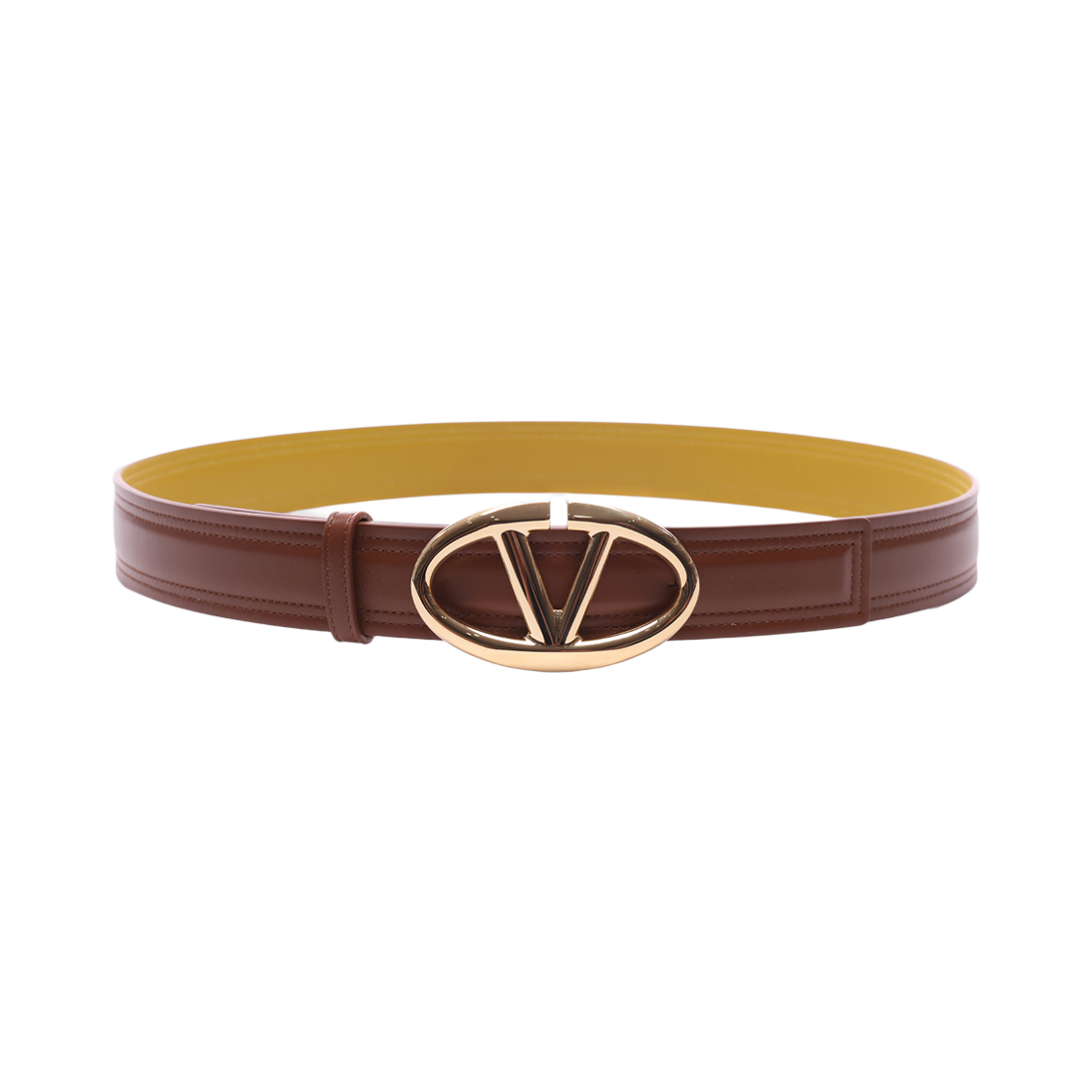 4W0T0SJ4 FZC WTQ 24S [25% 쿠폰] (W) Valentino Bold Vlogo Belt Tobacco Yellow