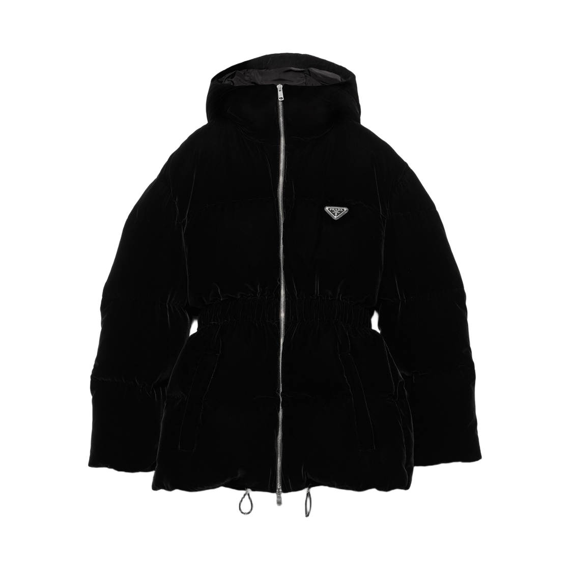 292214-178Y-F0002 (W) Prada Velvet Down Jacket Black