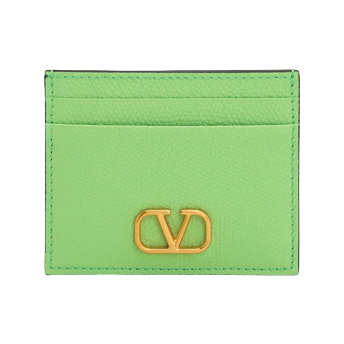 4W2P0V32 SNP YEG 24S [25% 쿠폰] Valentino Vlogo Signature Grainy Calfskin Card Holder Green