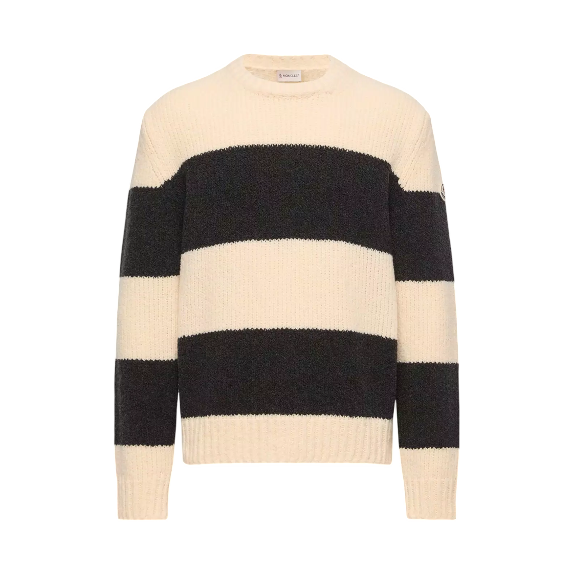 L2-091-9C00029-M7773-P09 Moncler Striped Wool Blend Boucle Sweater Black White - 26FW