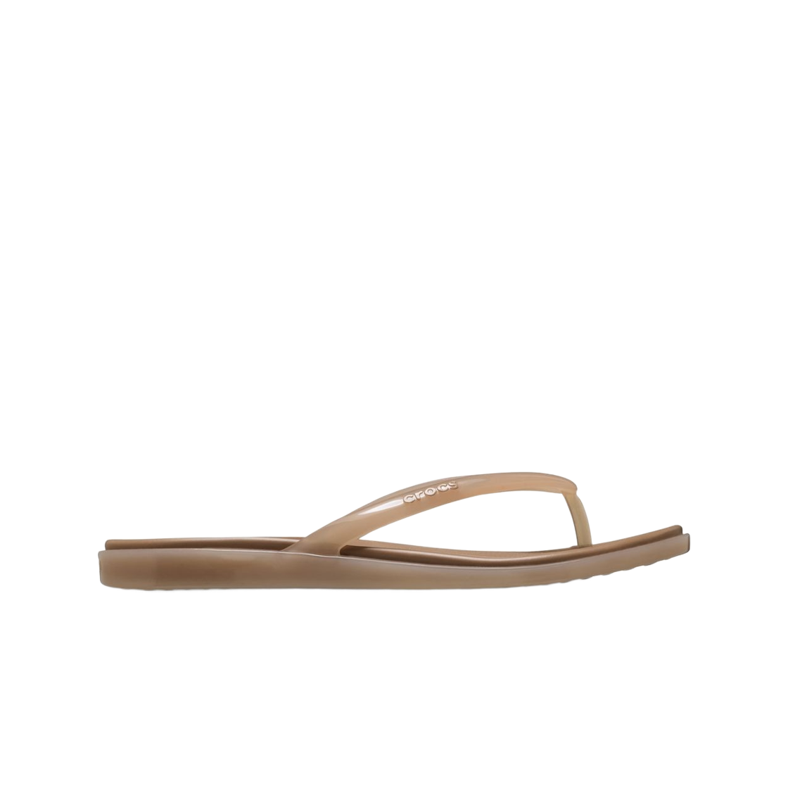 212014-2NO (W) Crocs Miami Jelly Round Toe Flip Milk Chocolate Jelly