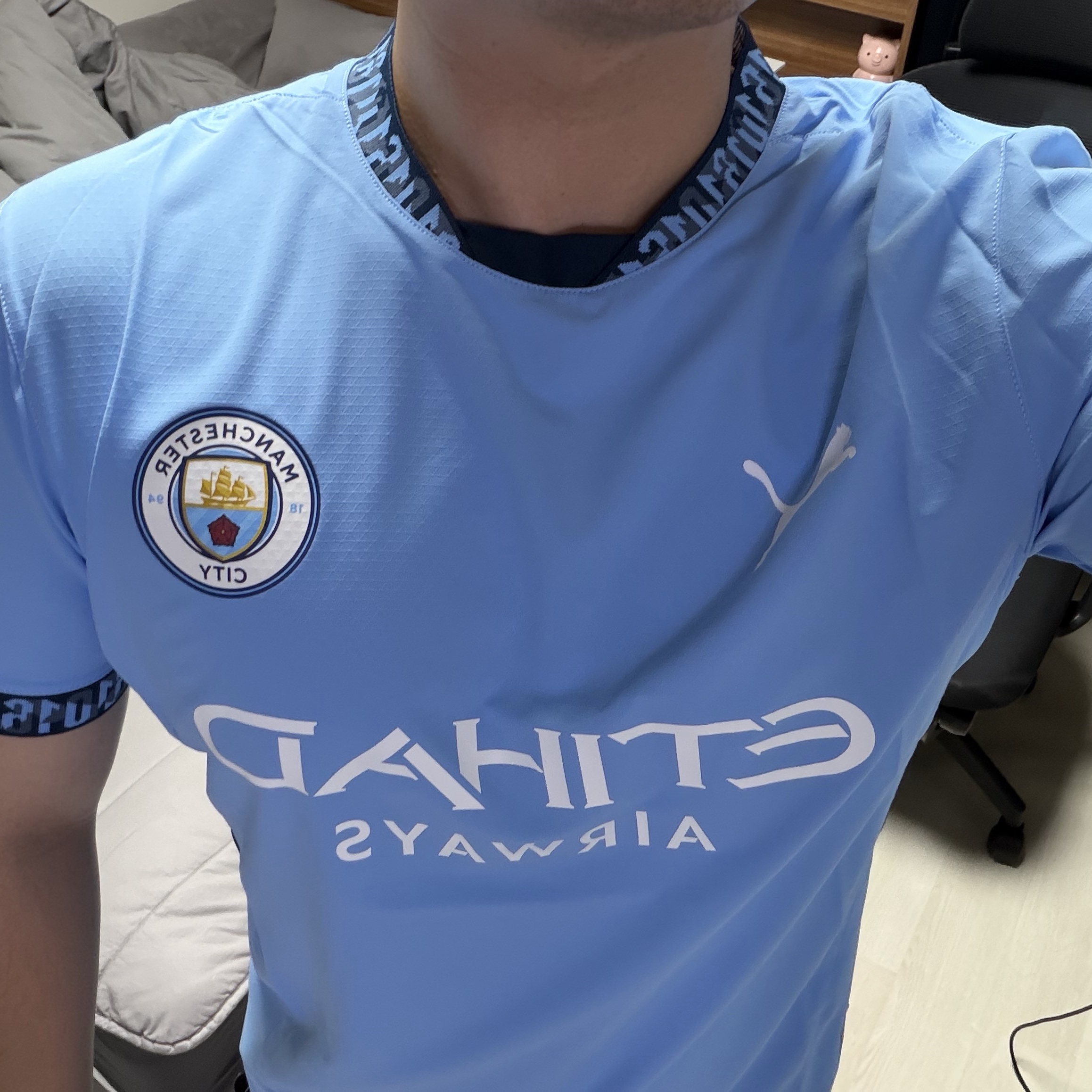 Puma Manchester City 2024/25 Home Authentic Jersey Team Light Blue (Non Marking Ver.) 착용 스타일