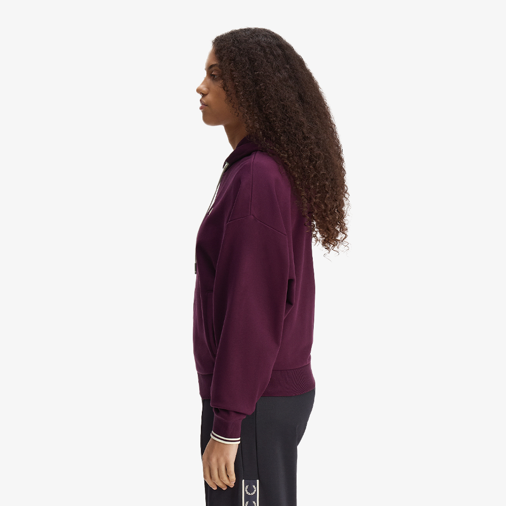 프레드페리 우먼즈 오버사이즈드 후드 집 스루 스웻셔츠 플럼(Fred Perry Womens Oversized Hooded Zip-Thru Sweatshirt Plum) - 3