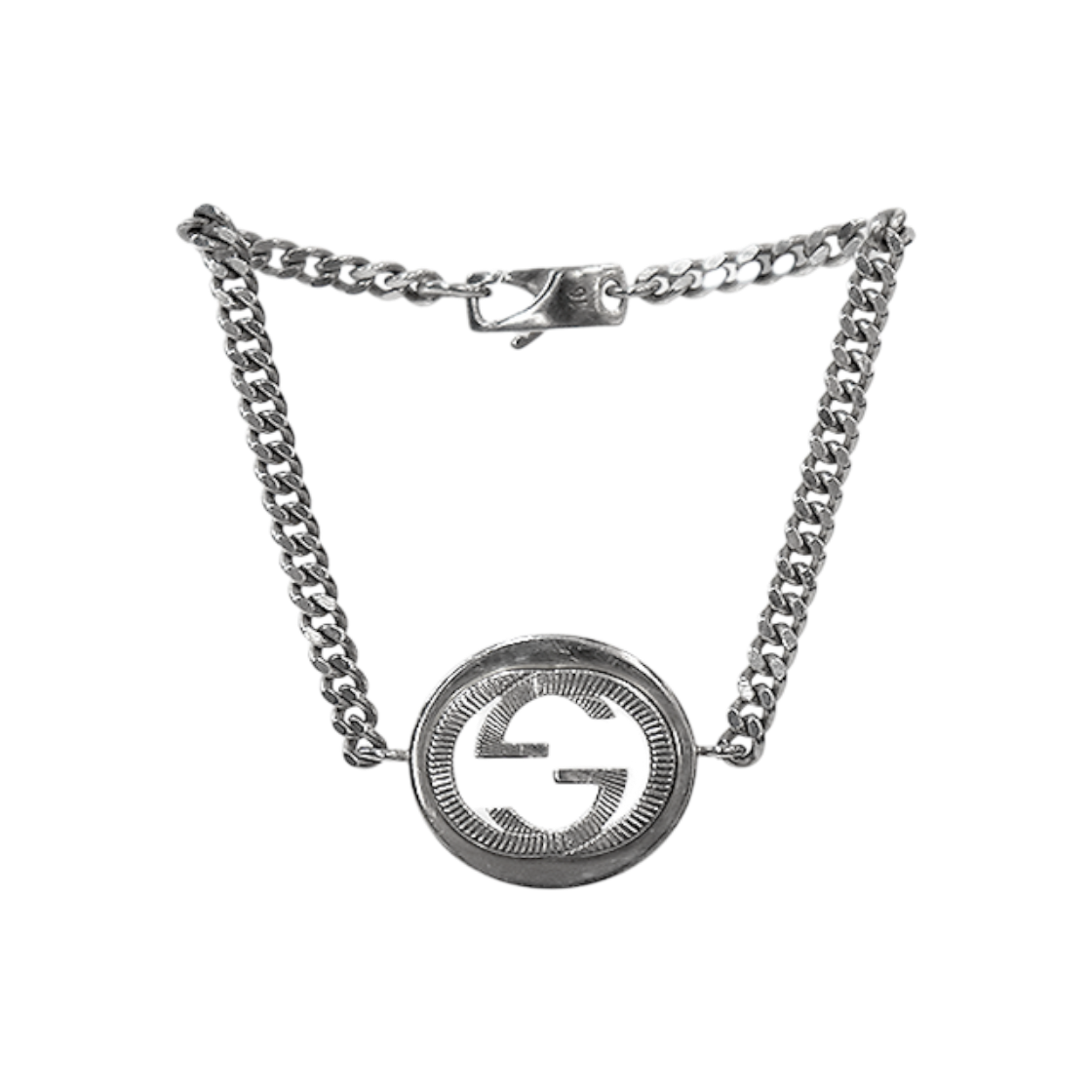 ITBB7HUE3MB2 Gucci Interlocking G Silver Round Bracelet A-B62689