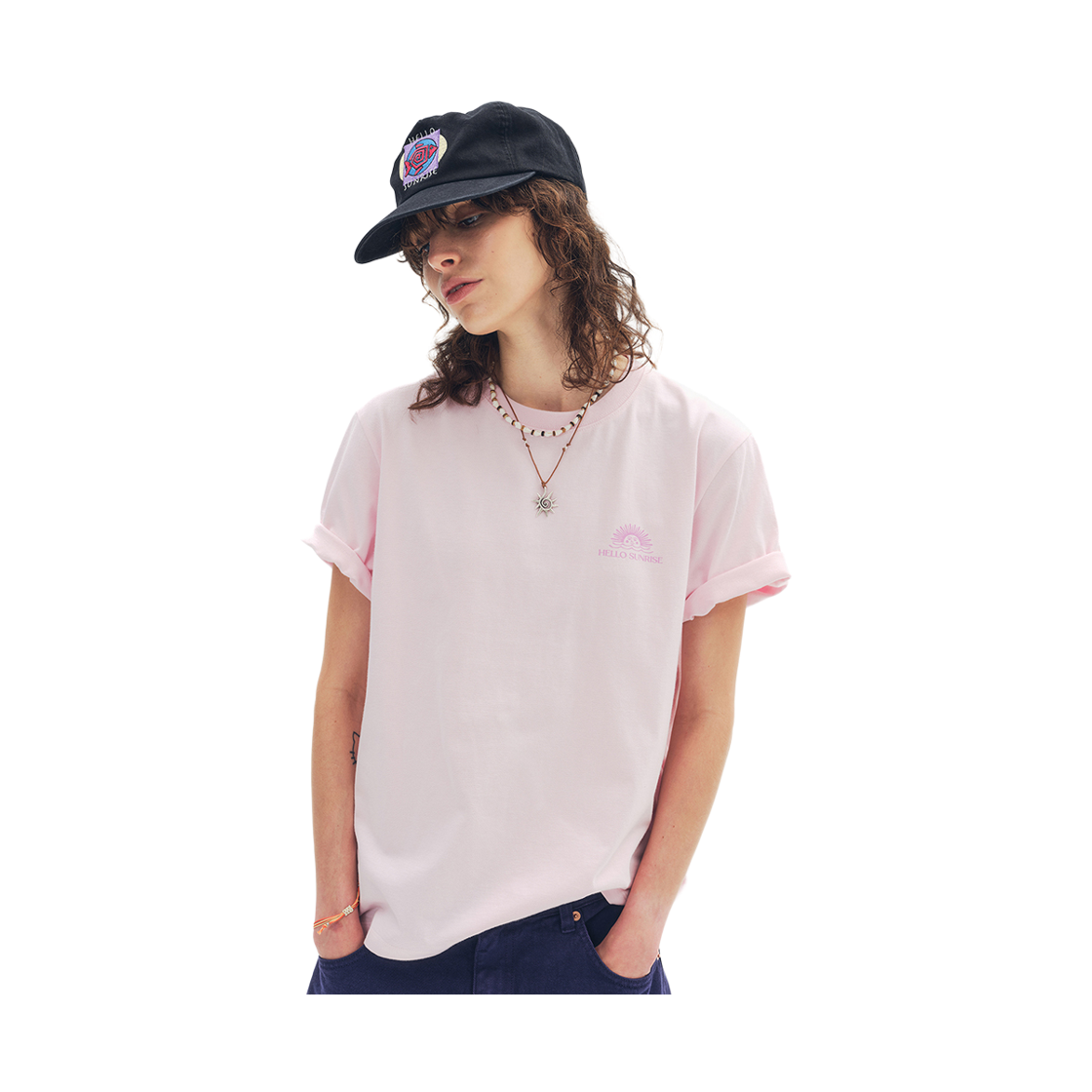 헬로선라이즈 에이치에스 오지 로고 티셔츠 라이트 핑크(Hello Sunrise HS OG Logo Tee_Light Pink) - 2