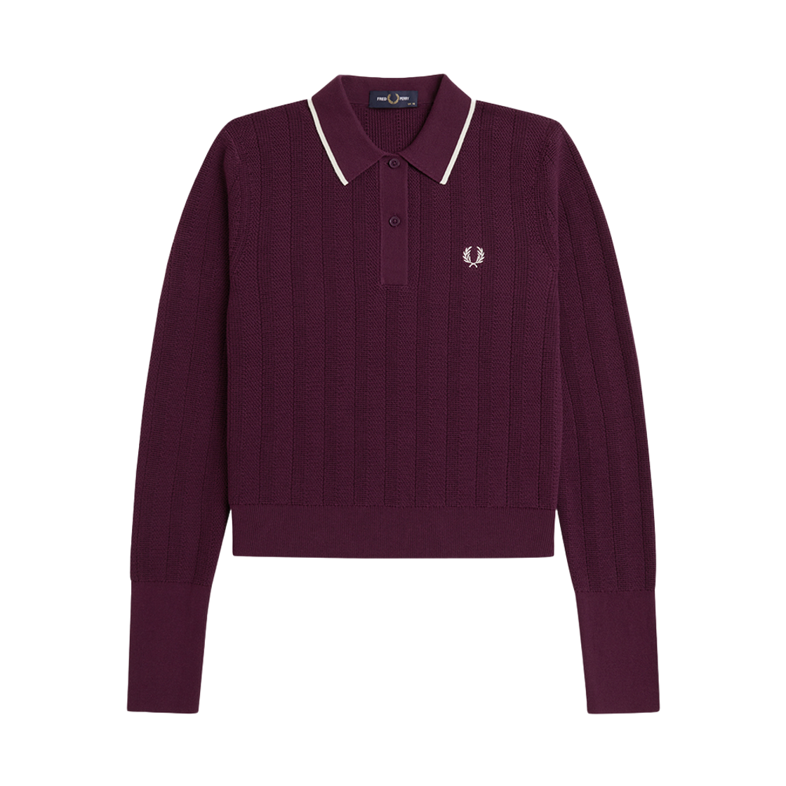 프레드페리 우먼즈 텍스쳐드 니트 셔츠 플럼(Fred Perry Womens Textured Knitted Shirt Plum)