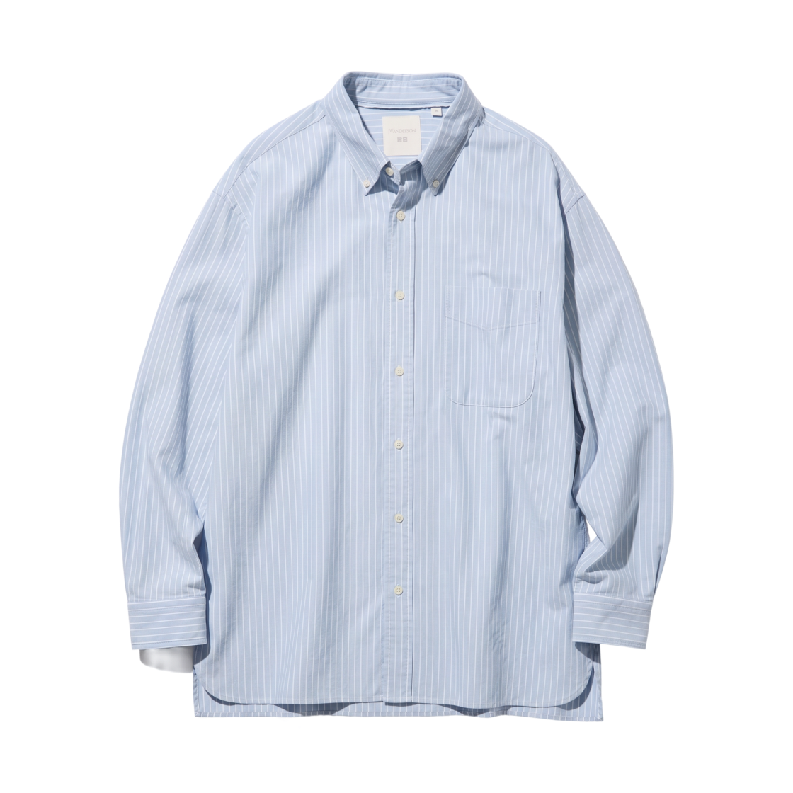 488797-63 Uniqlo x JW Anderson Oxford Oversized Shirt Stripe A Blue