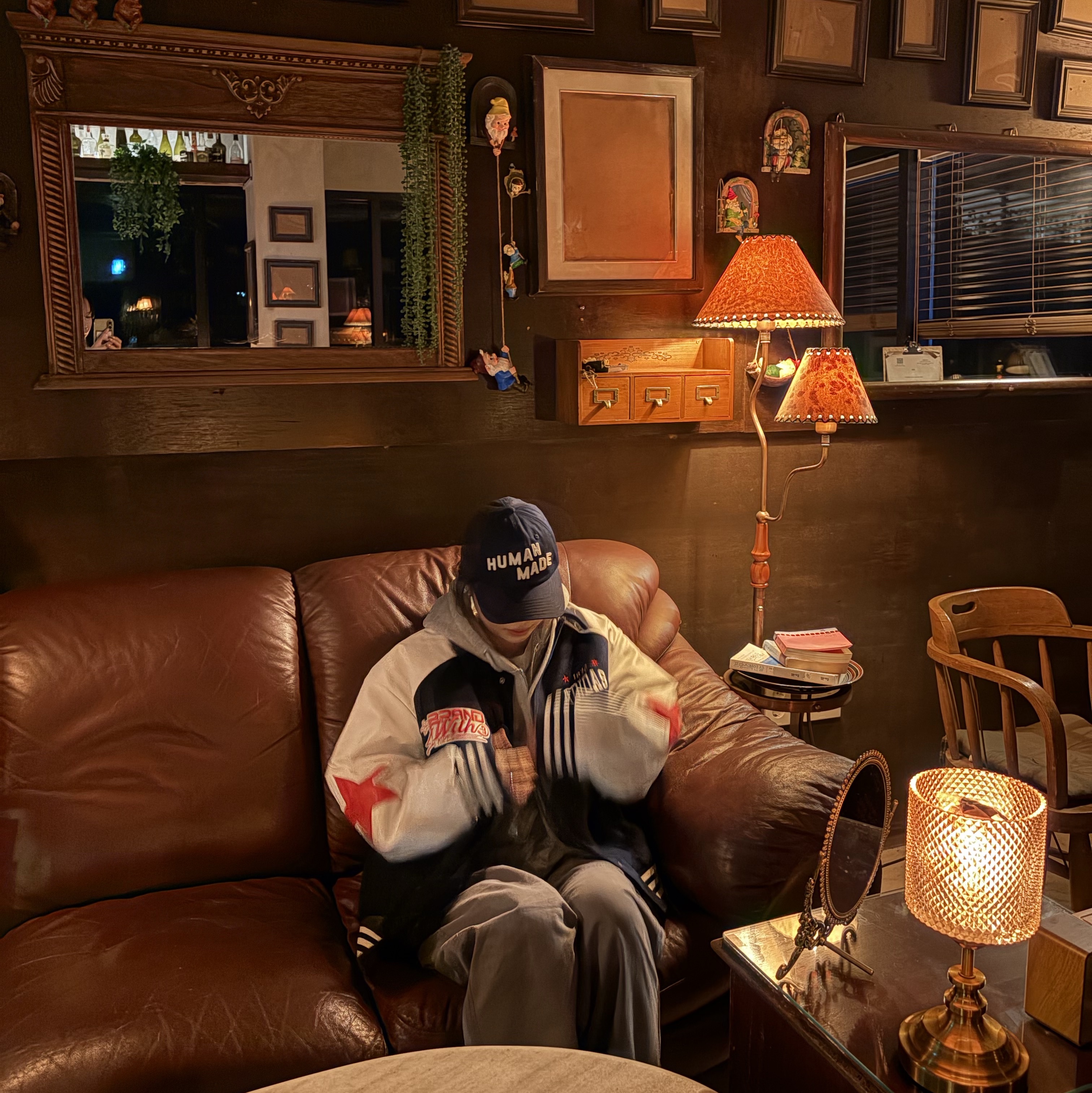 Human Made 6 Panel Twill Cap Navy 착용 스타일