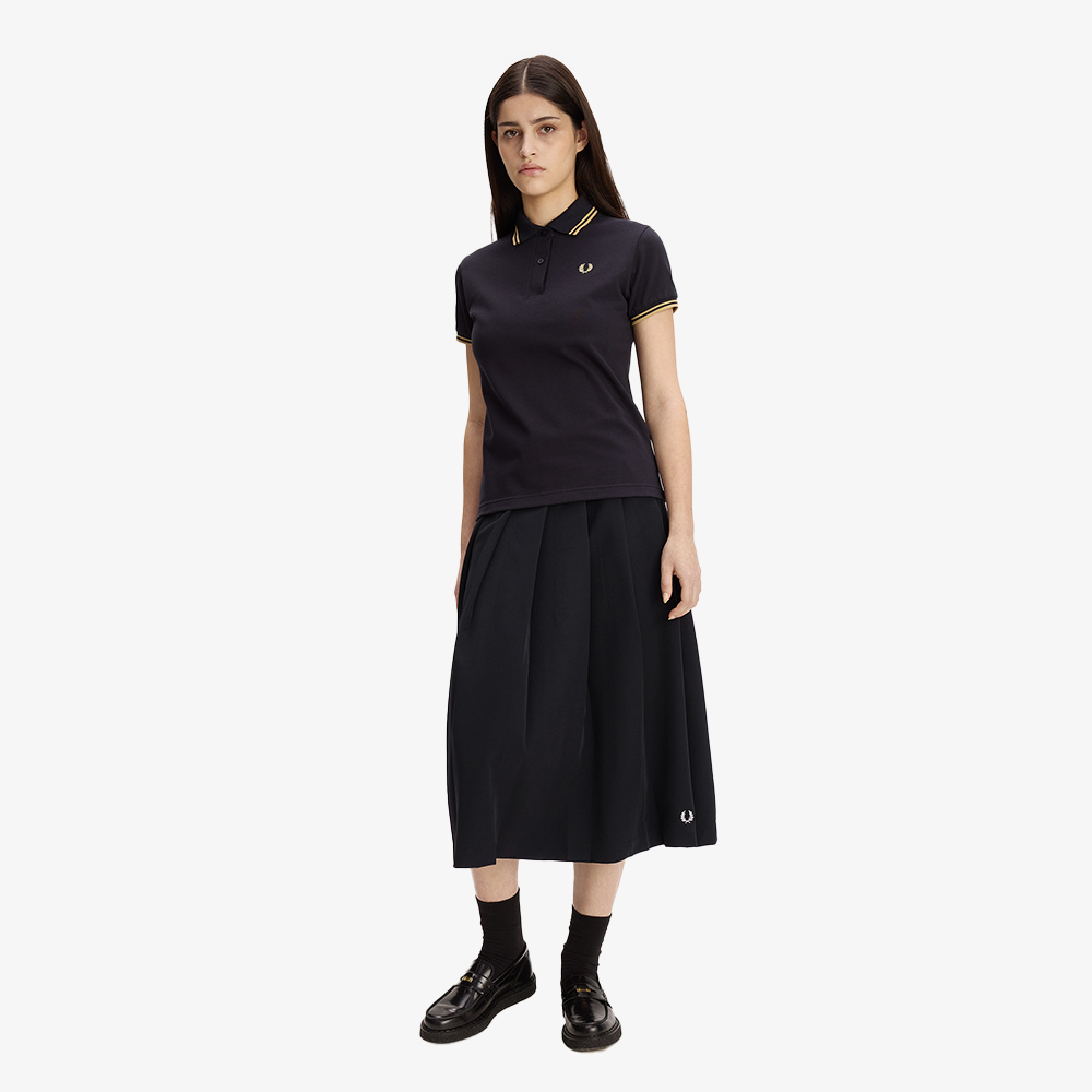 프레드페리 우먼즈 플리츠 미디 스커트 블랙(Fred Perry Womens Pleated Midi Skirt Black) - 4