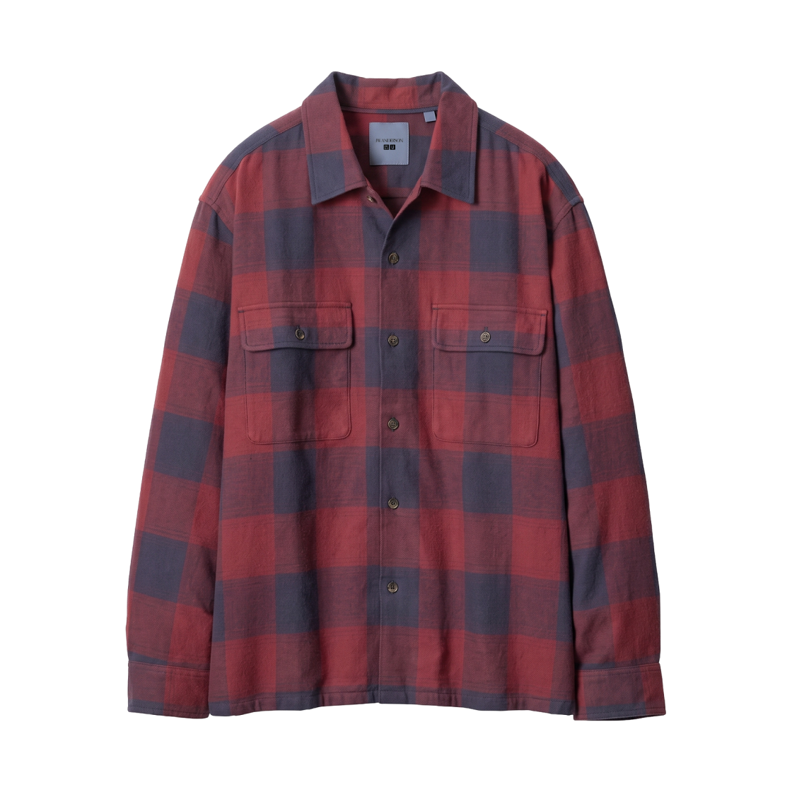 488795-18 Uniqlo x JW Anderson Flannel Shirt C Wine