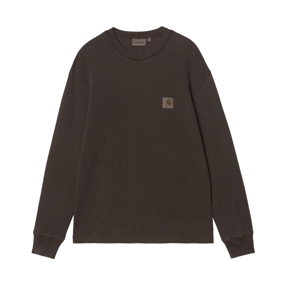 I035304-47-GD Carhartt WIP Long Sleeve Vista Waffle T-Shirt Tobacco Garment Dyed