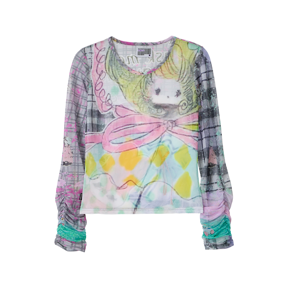 26ssts04mix YOUTHBATH x Motka Graphic Mesh Top