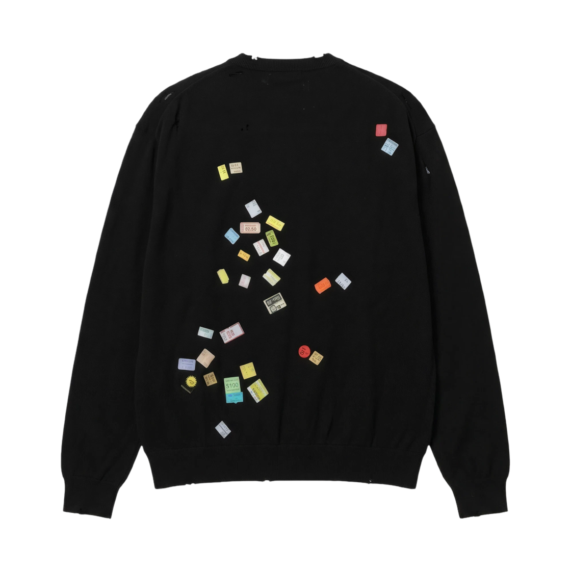 메종 미하라 야스히로 프라이스 태그 스티커 프린티드 니트 스웨터 블랙(Maison Mihara Yasuhiro Price Tag Sticker Printed Knit Sweater Black) - 2