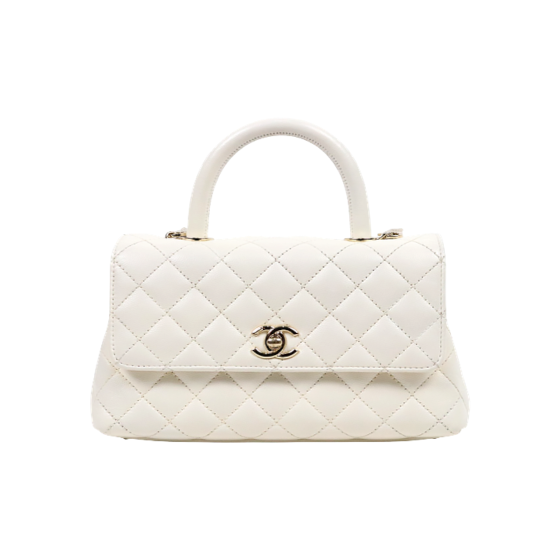 ITVVRIV7UVRJ Chanel White Caviar Coco Handle Chip C-A63228T