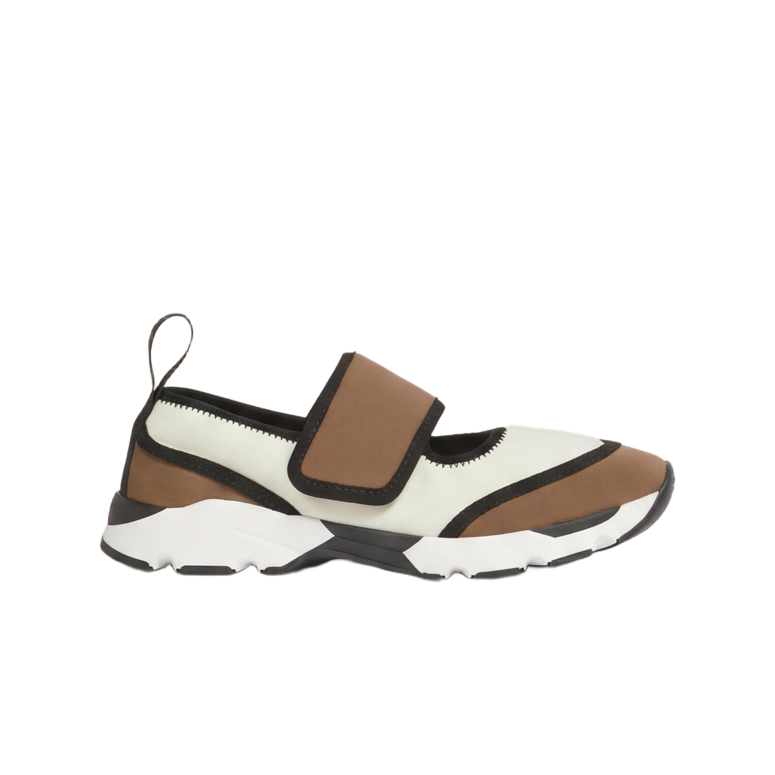 SNZW020602-P7613-ZP082 (W) Marni Lycra Mary Jane Sneakers White Light Brown