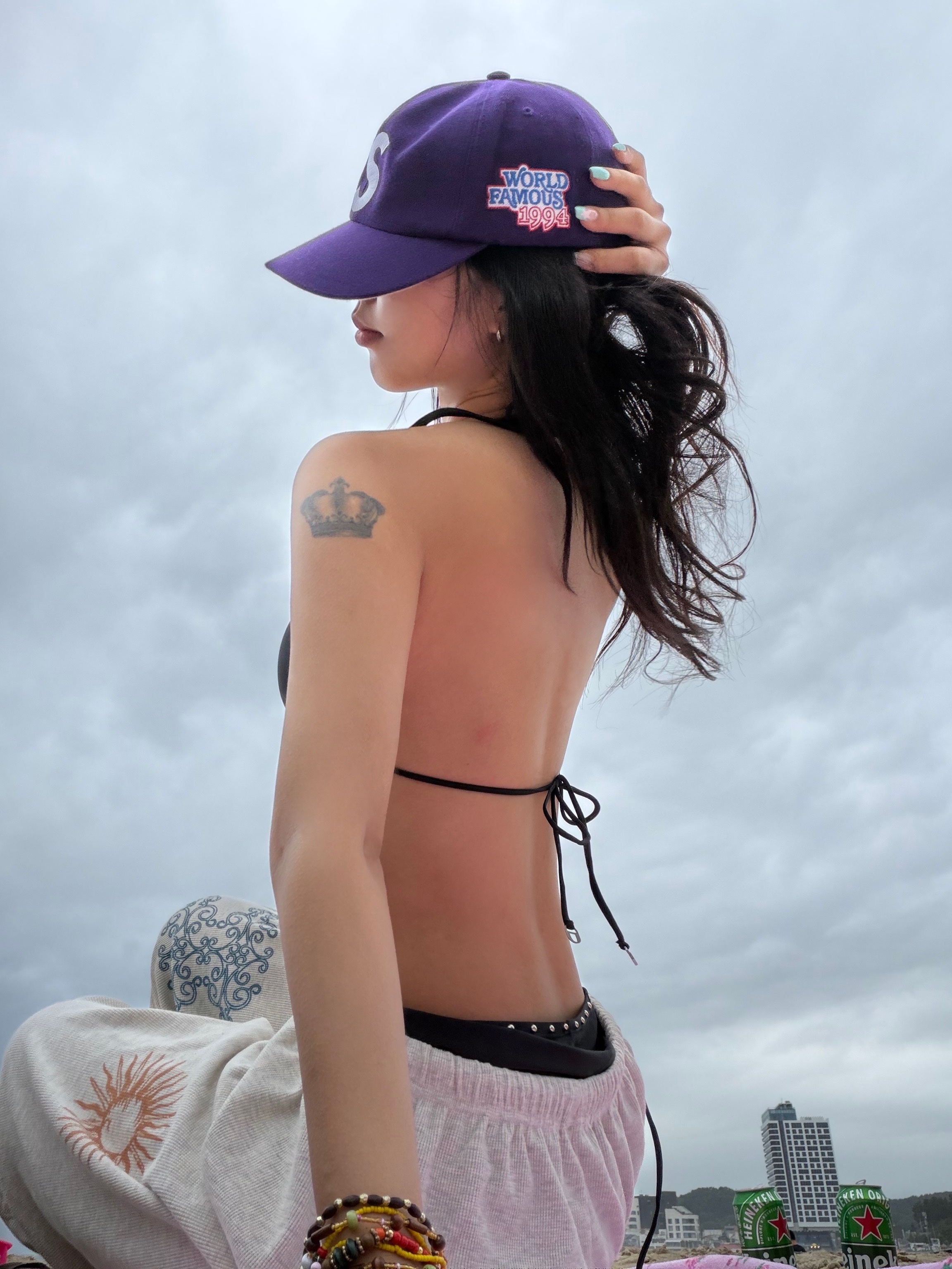 Supreme World Famous S Logo 6-Panel Purple - 26SS 착용 스타일 - 2