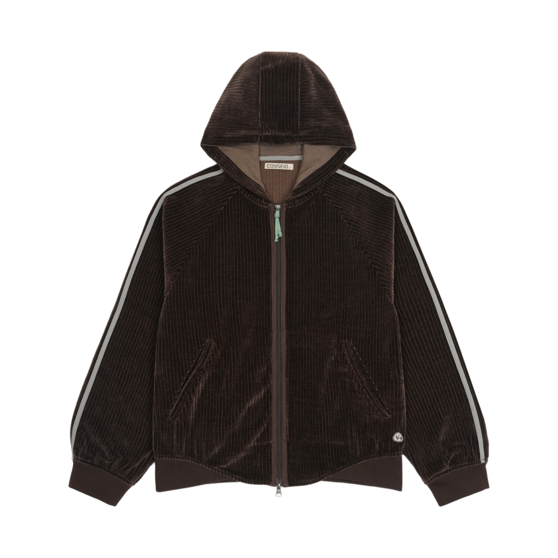 - (W) Coyseio Velour Zip-Up Hoodie Brown