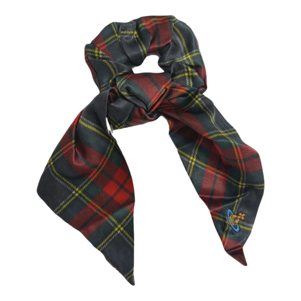 8102001G W01BF M411 [25% 쿠폰] (W) Vivienne Westwood Tartan Printed Scrunch Large Forest Green Red