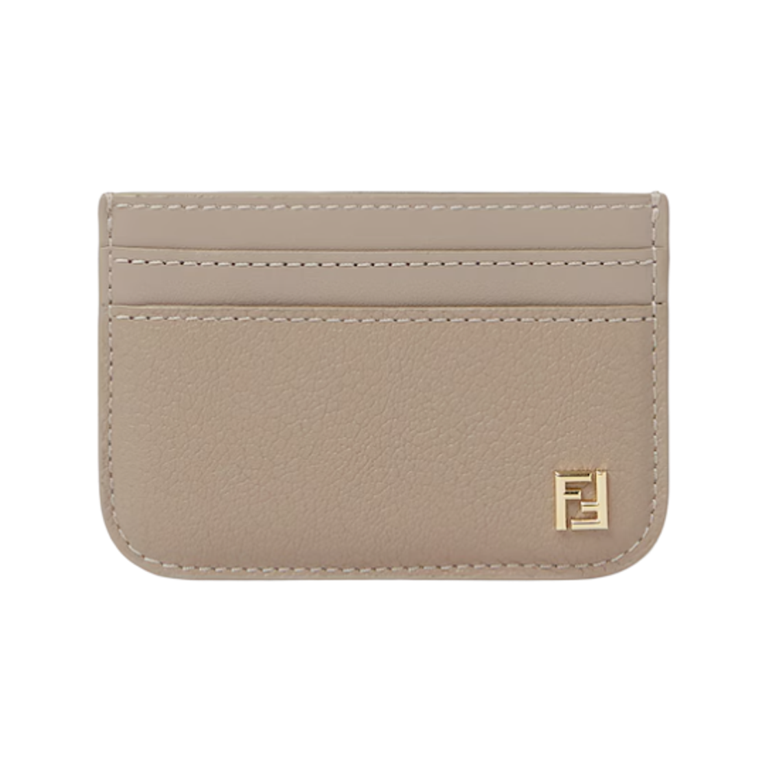 8M0586B08EF0QD3 Fendi FF Leather Card Case Dove Grey