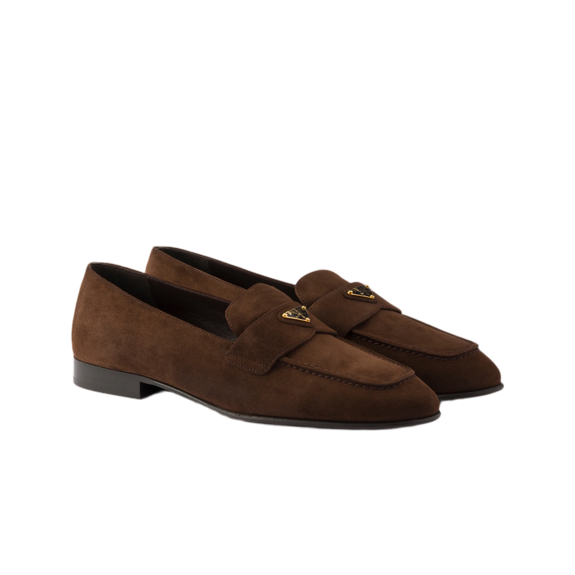 (W) 프라다 스웨이드 로퍼 다크 브라운((W) Prada Suede Loafers Dark Brown) - 2