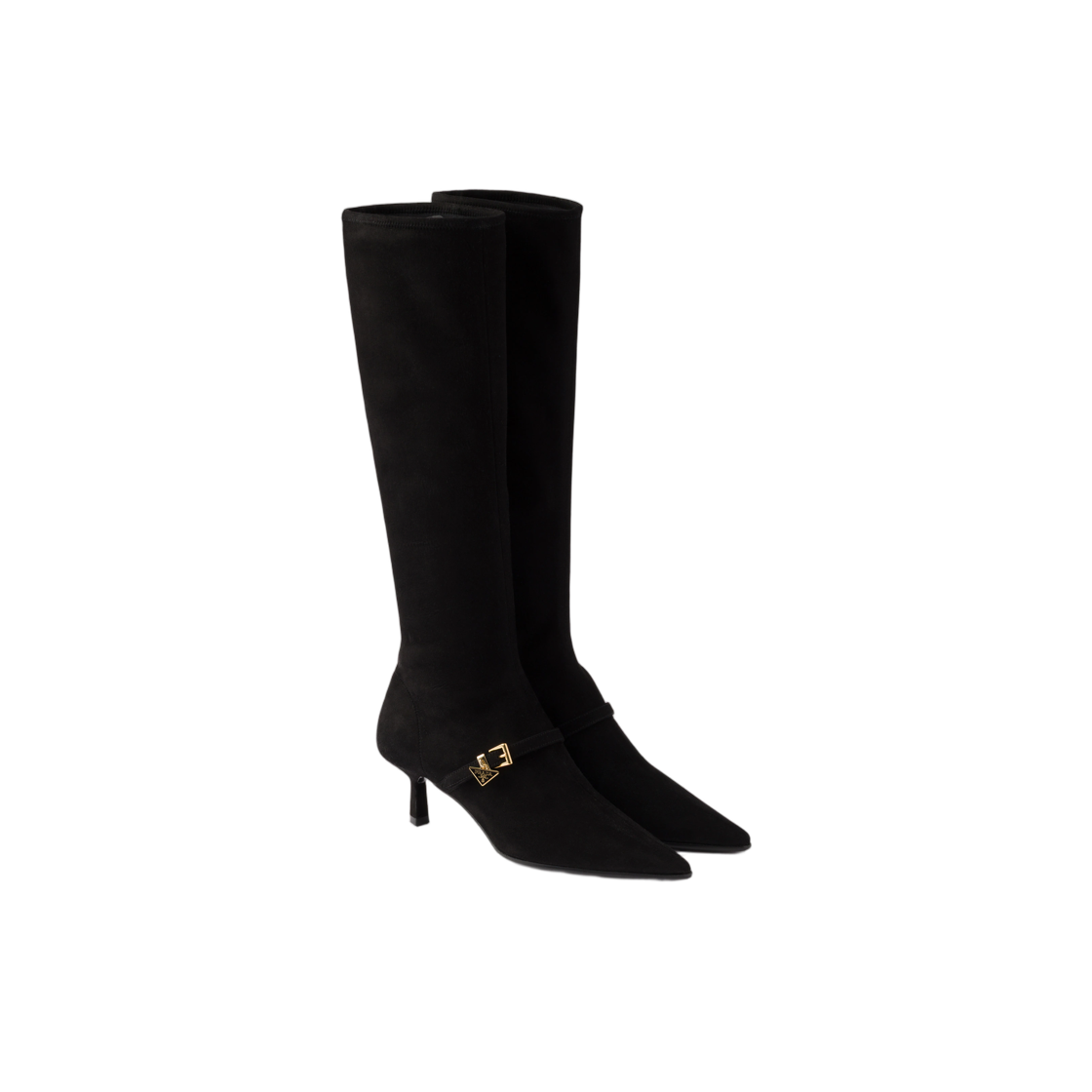 (W) 프라다 스트레치 스웨이드 부츠 블랙((W) Prada Stretch Suede Boots Black) - 2
