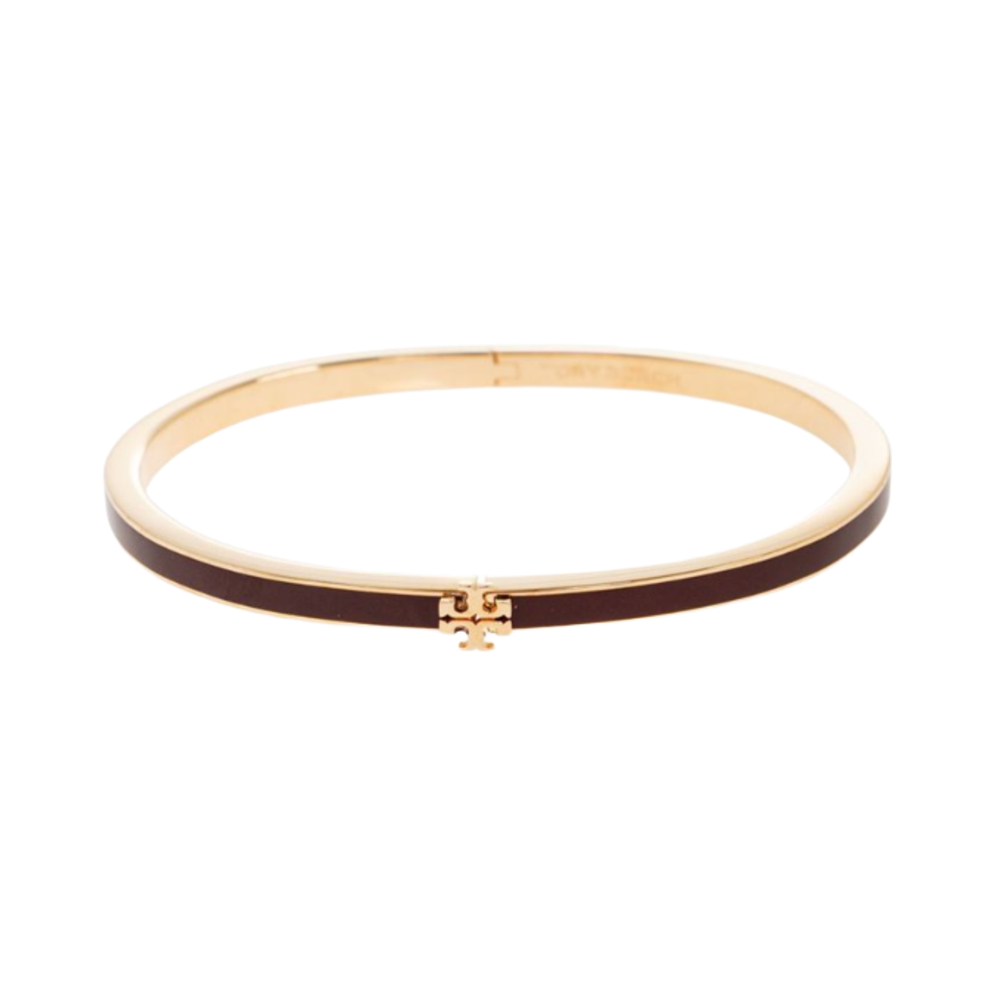 (W) 토리버치 키라 로고 브레이슬릿 토리 골드 버건디((W) Tory Burch Kira Logo Bracelet Tory Gold Burgundy) - 1
