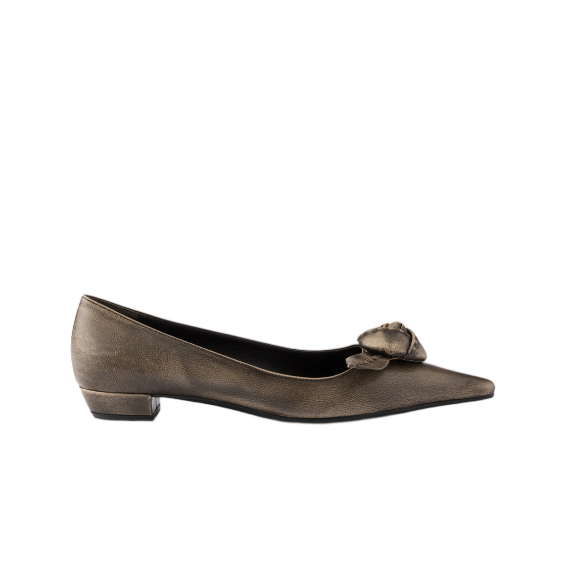 1F717O-P70-F0277 (W) Prada Leather Ballerinas Dove Gray