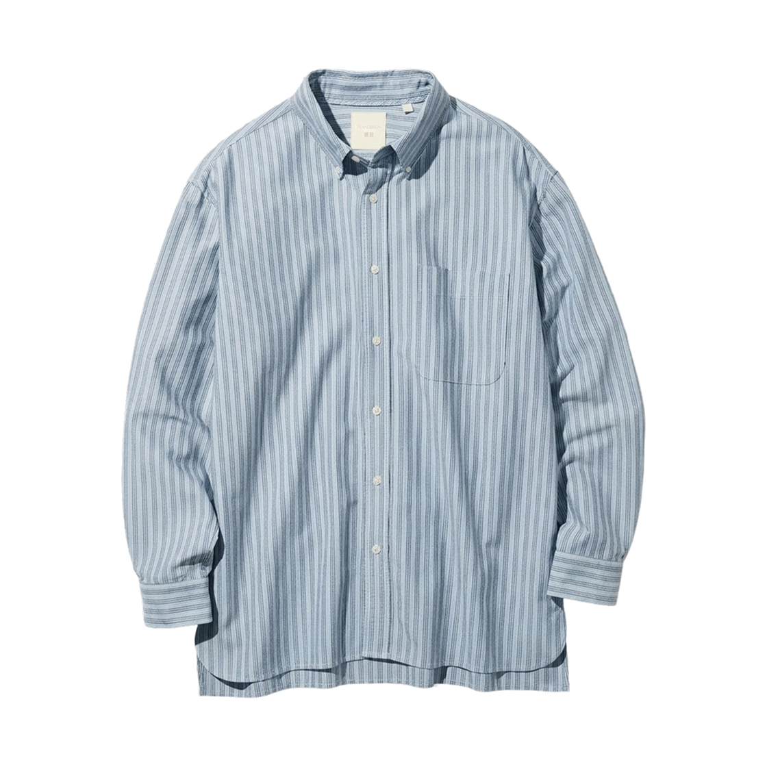 488798-68 Uniqlo x JW Anderson Oxford Oversized Shirt Stripe B Blue