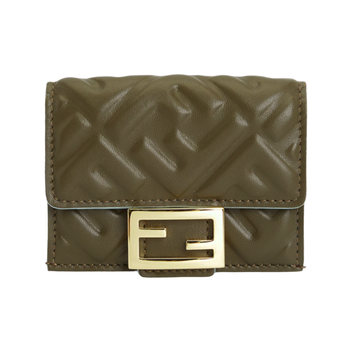 8M0395 AT00 F1PQH 24F [25% 쿠폰] Fendi Baguette Micro Trifold Leather Wallet Green