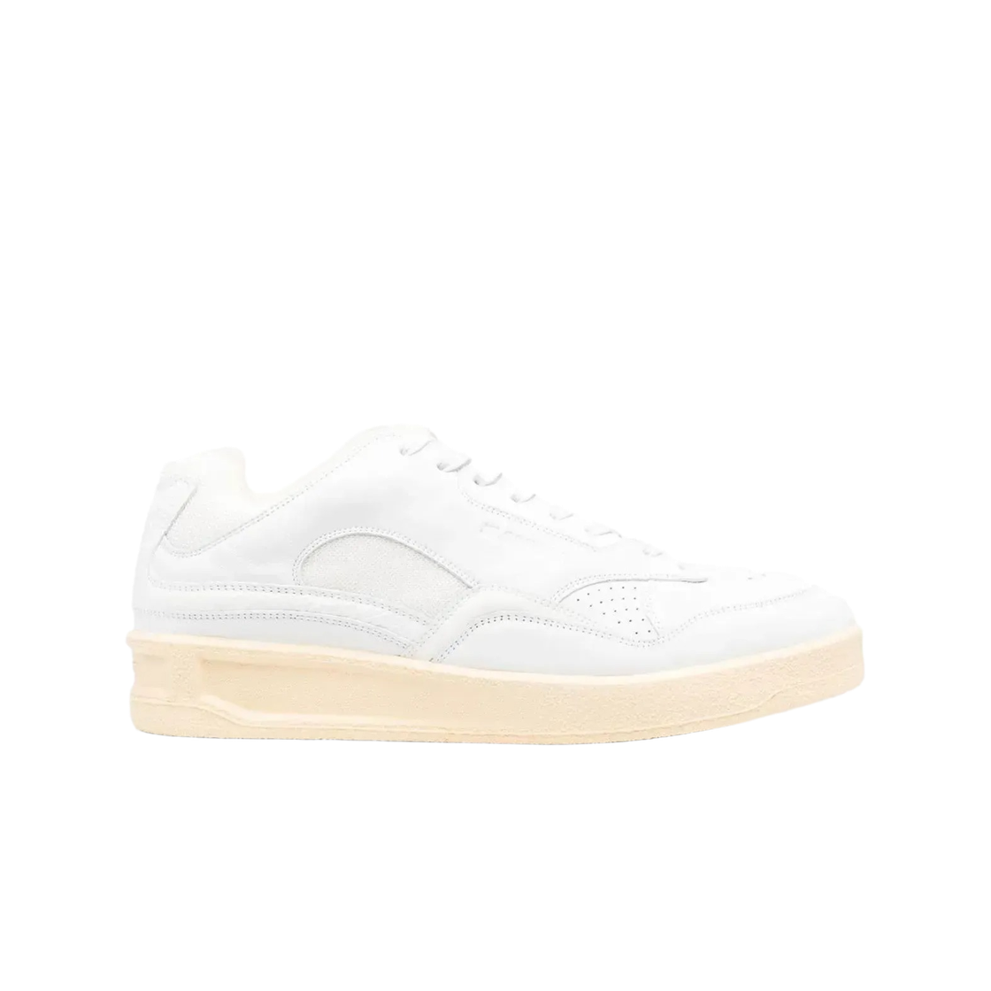 질 샌더 레더 패널 트레이너 로우탑 스니커즈 화이트(Jil Sander Leather Panel Trainer Low-Top Sneakers White)