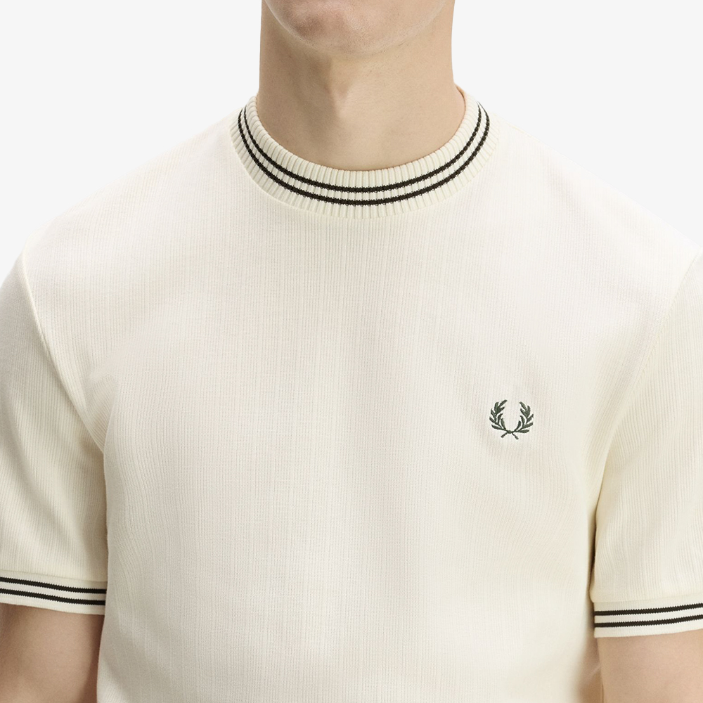 프레드페리 립 저지 티셔츠 에크루(Fred Perry Ribbed Jersey T-Shirt Ecru) - 4