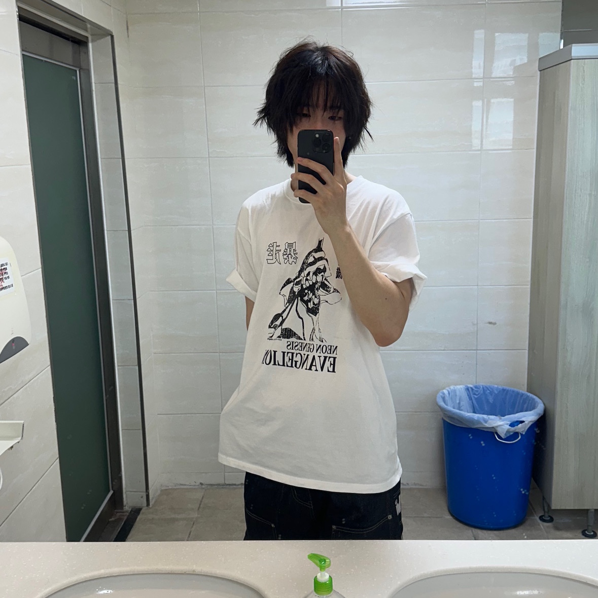 Mahagrid x Evangelion Berserk Mode T-Shirt White 착용 스타일 - 1
