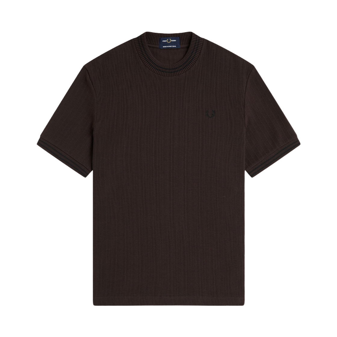 AFPM2G38679-33C Fred Perry Ribbed Jersey T-Shirt Rich Brown