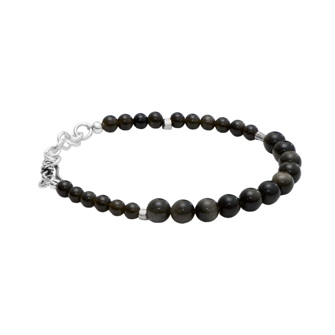 폴리테루 비즈 브레이슬릿 (옵시디언) 카키 블랙(Polyteru Beads Bracelet (Obsidian) Khaki Black)