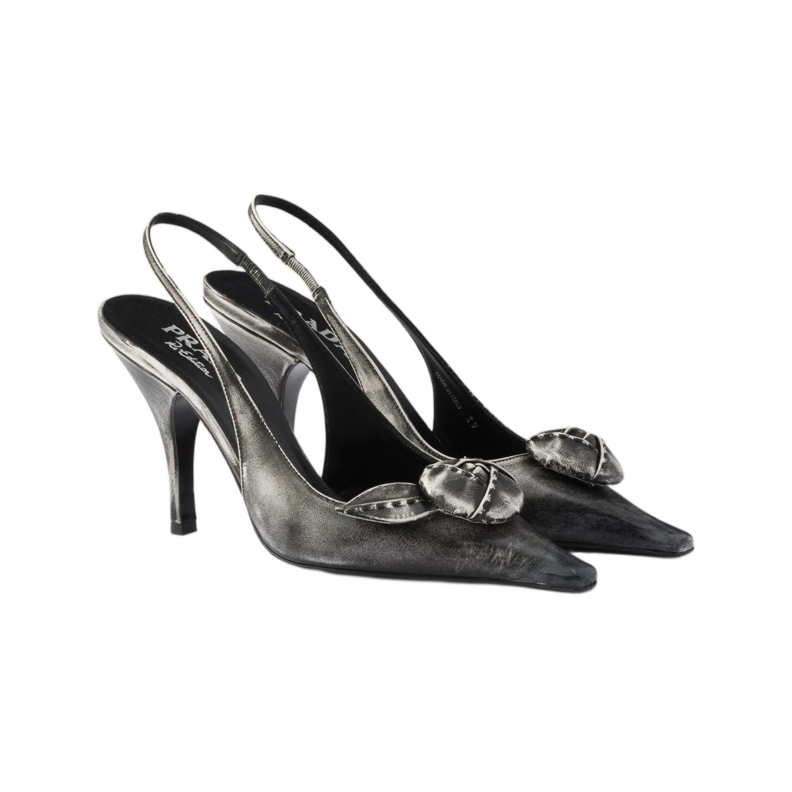 (W) 프라다 레더 슬링백 펌프스 도브 그레이((W) Prada Leather Slingback Pumps Dove Gray) - 2