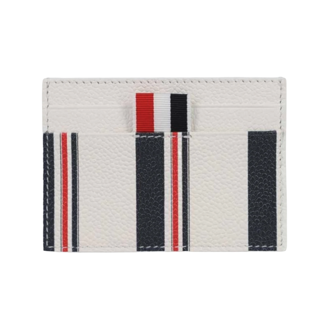 FAW035A_07696_100_21S [25% 쿠폰] Thom Browne Caviar Leather Double Sided Card Holder White