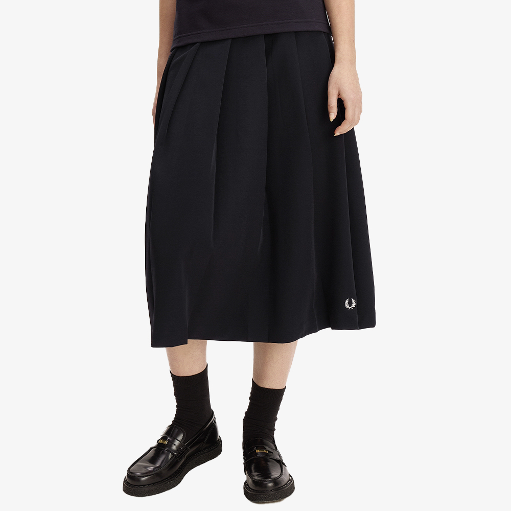프레드페리 우먼즈 플리츠 미디 스커트 블랙(Fred Perry Womens Pleated Midi Skirt Black) - 2
