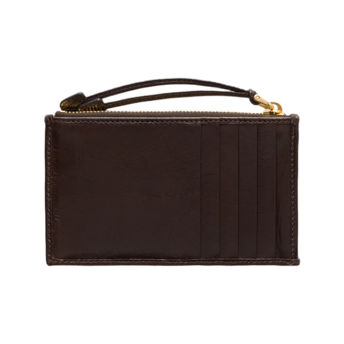 프라다 레더 카드 홀더 지퍼 다크 브라운(Prada Leather Card Holder with Zipper Dark Brown) - 2