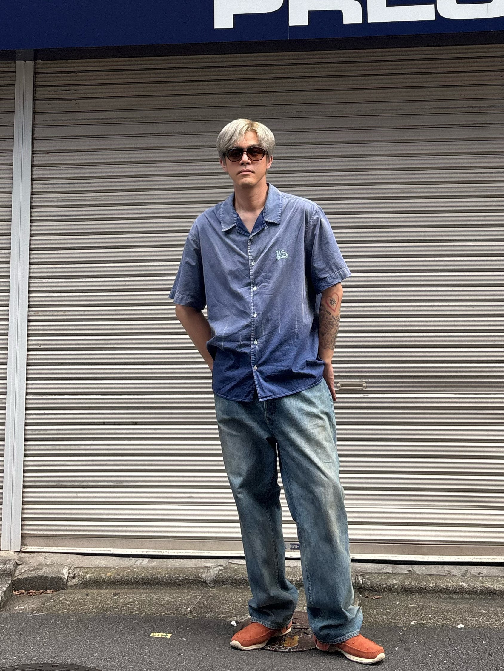 A.Presse No.37 Washed Wide Denim Pants Indigo - 26SS, Visvim FBT Lhamo Folk Light Brown - 24FW 착용 스타일 - 2