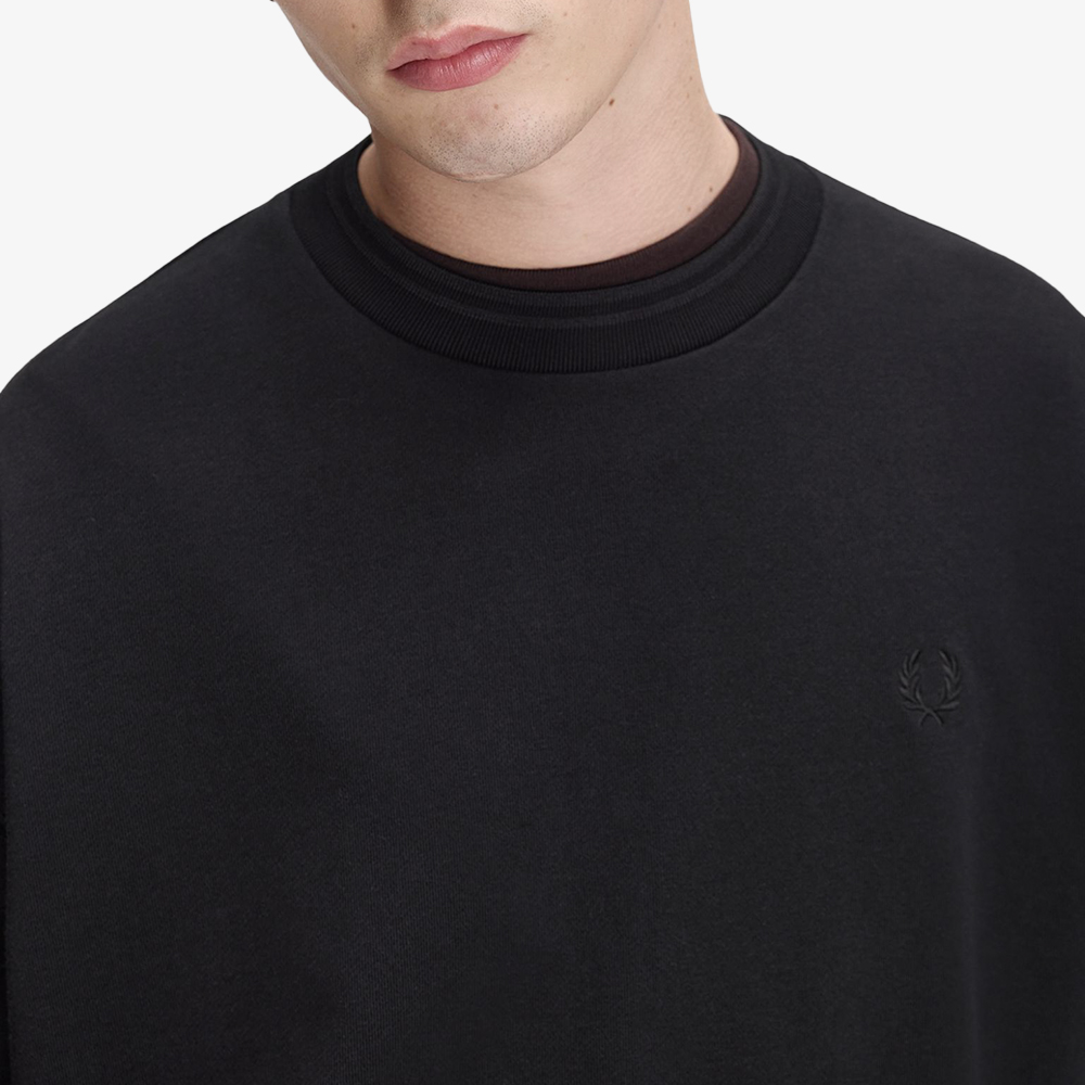 프레드페리 오버사이즈드 팁드 스웻셔츠 블랙(Fred Perry Oversized Tipped Sweatshirt Black) - 5