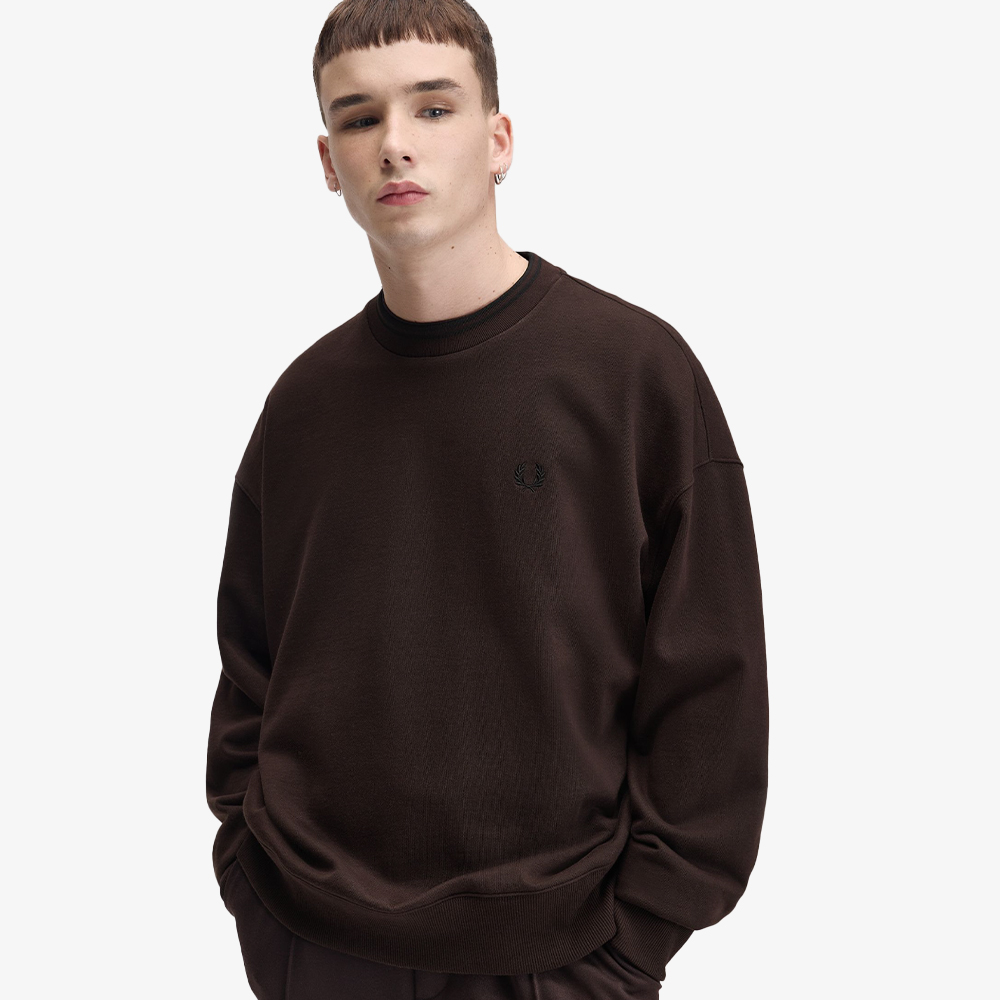 프레드페리 오버사이즈드 팁드 스웻셔츠 리치브라운(Fred Perry Oversized Tipped Sweatshirt Rich Brown) - 4