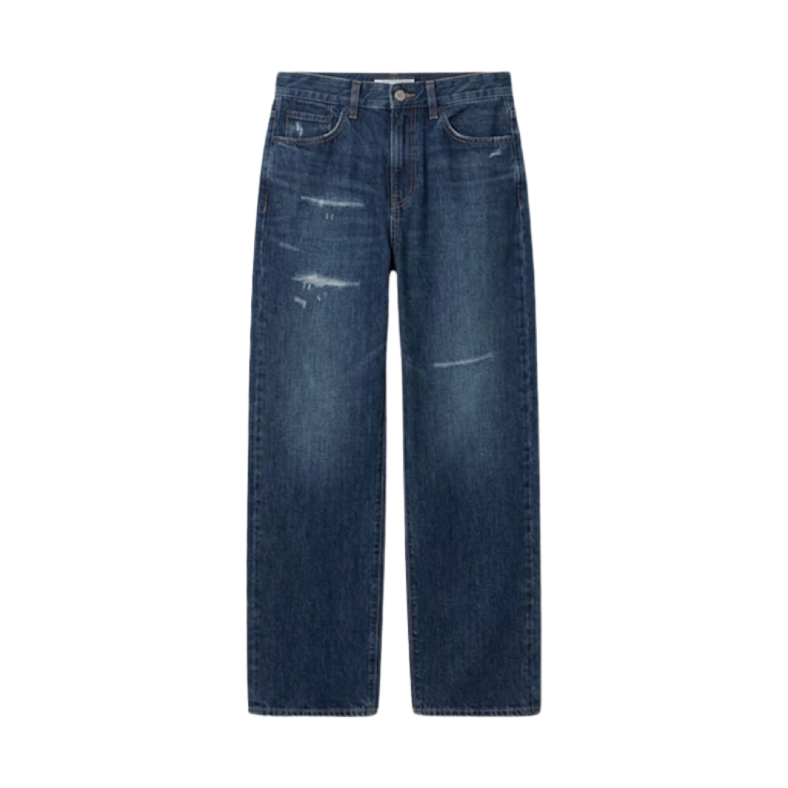 491116-66 (W) Uniqlo x JW Anderson Straight Jeans Damage Blue