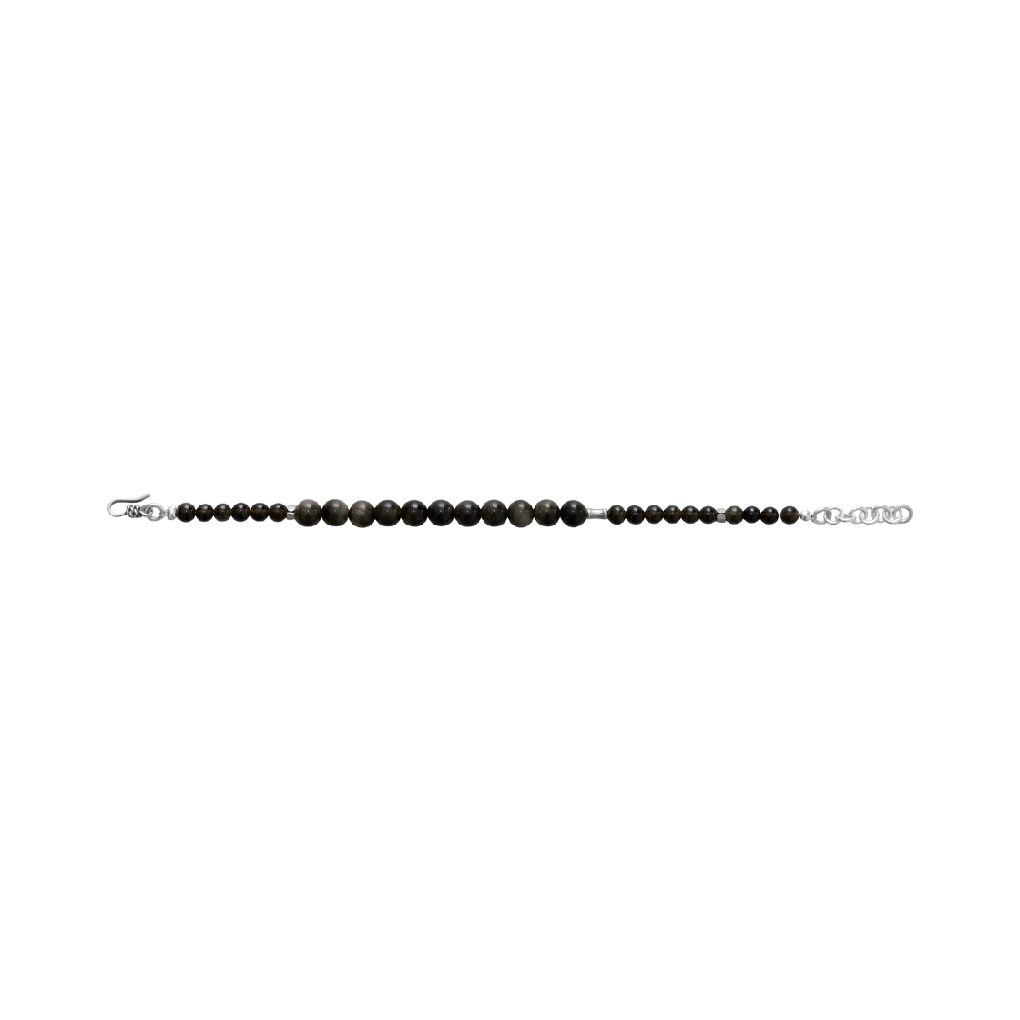 폴리테루 비즈 브레이슬릿 (옵시디언) 카키 블랙(Polyteru Beads Bracelet (Obsidian) Khaki Black) - 2