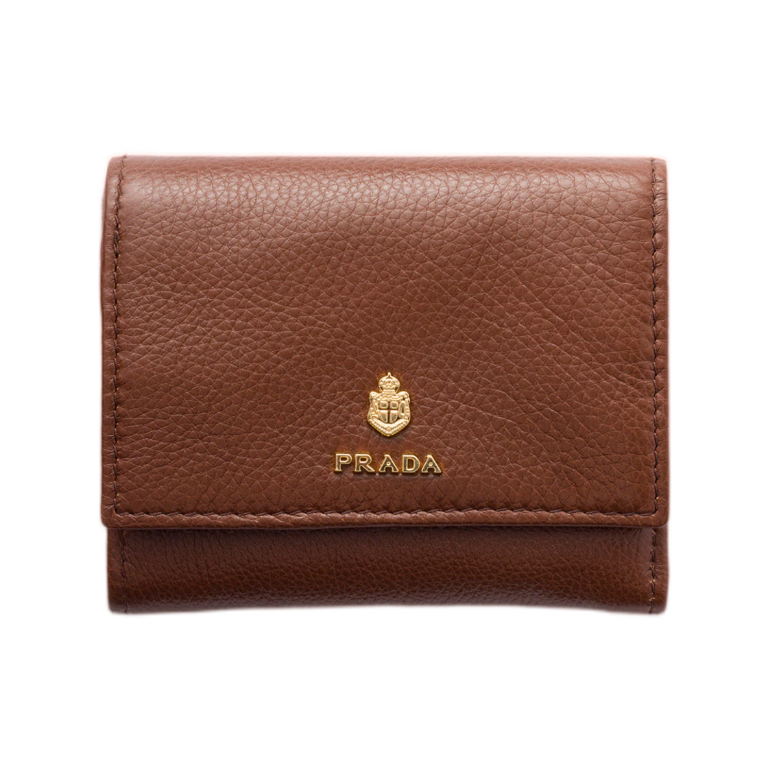 1MH043-2ZSN-F0042 Prada Small Leather Wallet Chestnut Brown