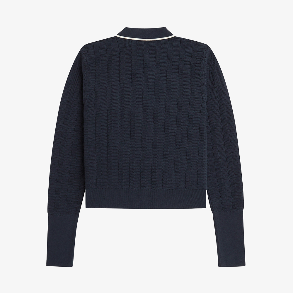프레드페리 우먼즈 텍스쳐드 니트 셔츠 네이비 화이트(Fred Perry Womens Textured Knitted Shirt Navy White) - 6