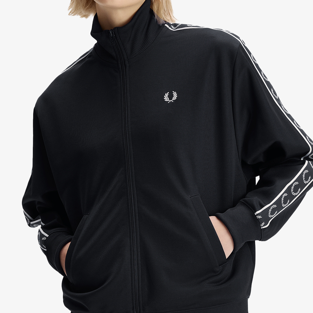 프레드페리 우먼즈 릴렉스드 테잎 트랙 재킷 네이비(Fred Perry Womens Relaxed Taped Track Jacket Navy) - 4