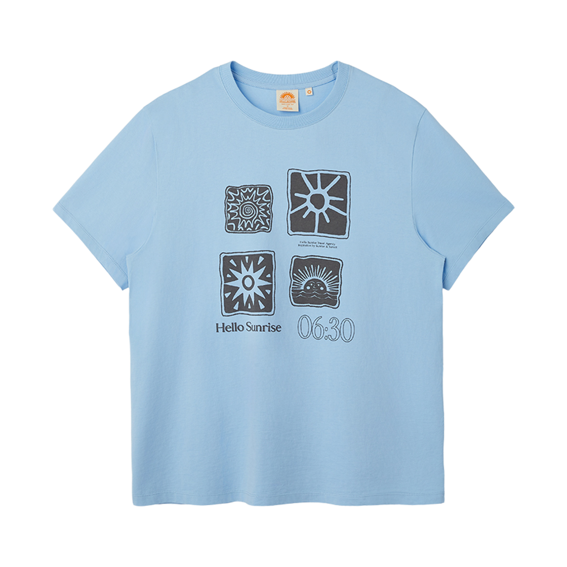 HSU61CSS002SKBL Hello Sunrise Sun Stamp Tee_Sky Blue