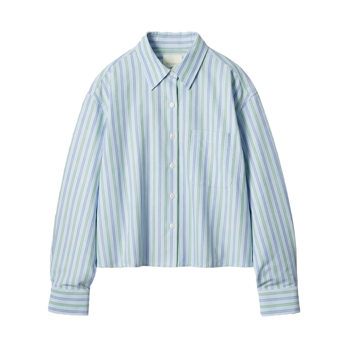 488522-61 (W) Uniqlo x JW Anderson Oxford Boxy Shirt Stripe A Blue